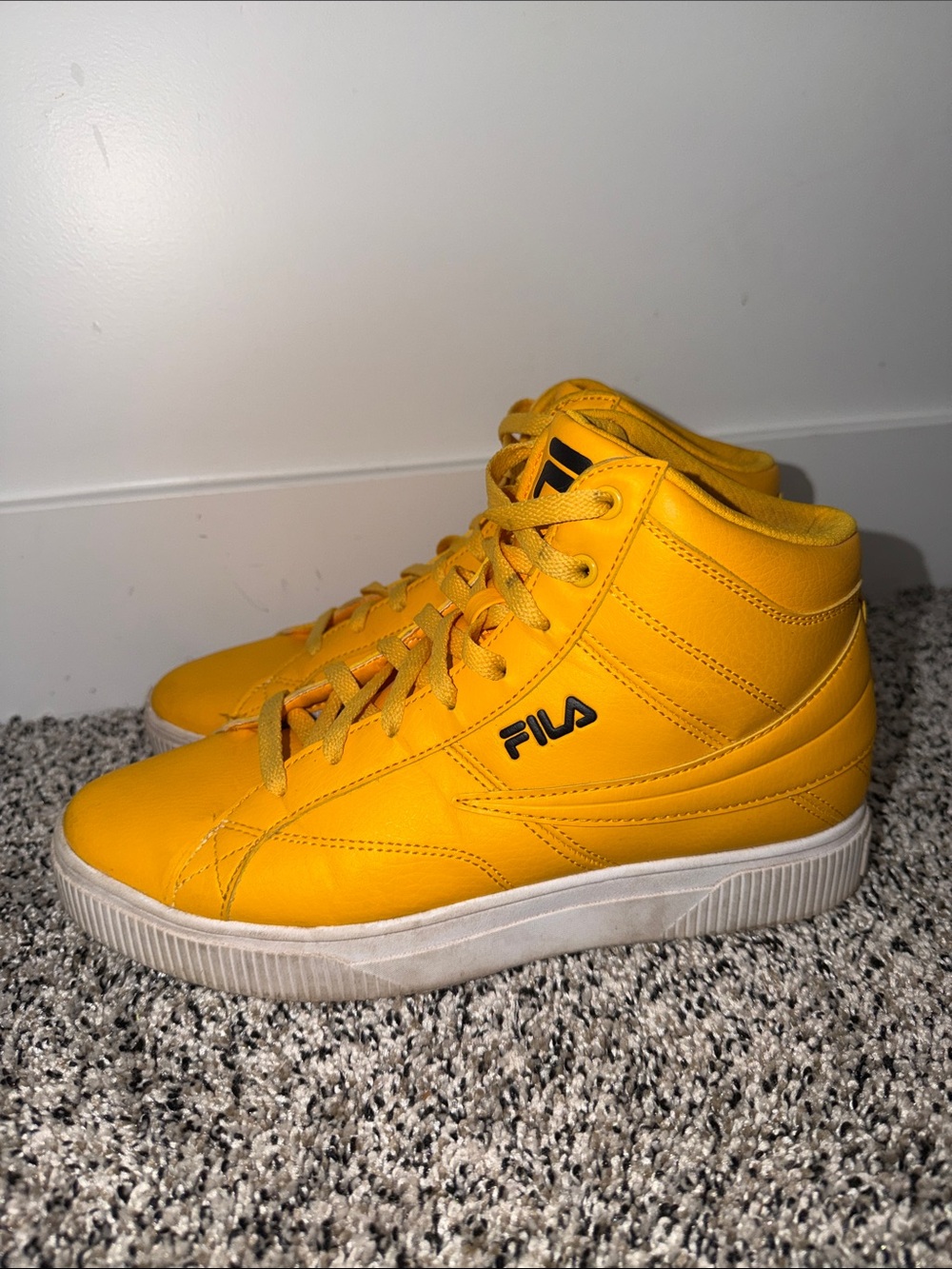 Fila Mustard Yellow High Tops Shoes Women’s Size 9.5